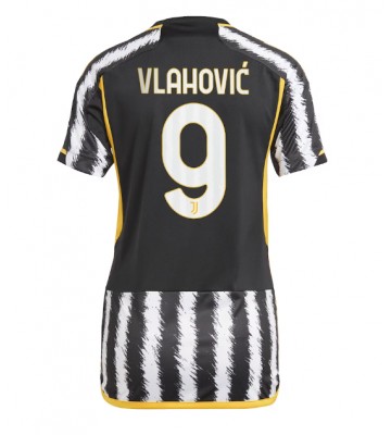 Maillot de foot Juventus Dusan Vlahovic #9 Domicile Femmes 2023-24 Manches Courte